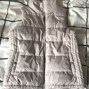 Beige quilted and insulated vest